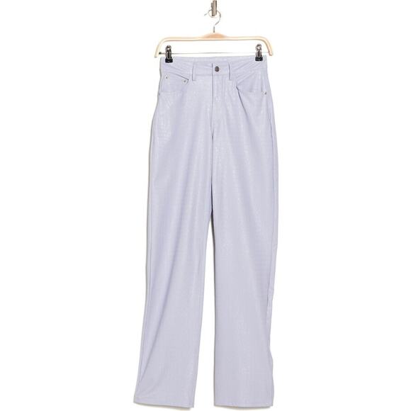 Naked Wardrobe‎ Straight Croc Faux Leather Straight Leg Pants Size XS - Picture 4 of 6